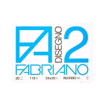 FABRIANO F2 ALBUM CM 24X33 110 GR 20 FOGLI RUVIDO PUNTO METALLICO COLORE BIANCO CONF 10 Pz.