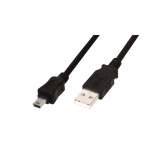 DIGITUS CAVO USB 2.0, A/MINI B, M/M, NERO, 3MT