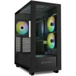 SHARKOON REBEL C60 RGB BLACK CASE ATX 4 VENTOLE x 120mm ARGB PANNELLO LATERALE E FRONTALE IN VETRO TEMPERATO NERO