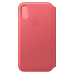 Apple iPhone XS Leather Folio - Peony Pink (Rosa)
