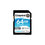 Kingston Canvas Go! Plus - Scheda di memoria flash - 64 GB - Video Class V30 / UHS-I U3 / Class10 - UHS-I SDXC