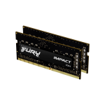 Kingston FURY Impact - DDR4 - kit - 16 GB: 2 x 8 GB - SO DIMM 260-pin - 2666 MHz / PC4-21300 - CL15 - 1.2 V - senza buffer - non ECC - nero