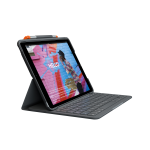 Logitech Slim Folio Custodia tastiera e carta Bluetooth - Francese grafite per Apple 10.2-inch iPad (7^ generazione, 8^ generazione, 9^ generazione)