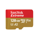 SanDisk Extreme - Scheda di memoria flash - 128 GB - A2 / Video Class V30 / UHS-I U3 / Class10 - UHS-I microSDXC