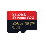 SanDisk Extreme Pro - Scheda di memoria flash (adattatore da microSDXC a SD in dotazione) - 256 GB - A2 / Video Class V30 / UHS-I U3 / Class10 - UHS-I microSDXC