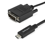StarTech.com 3.3 ft / 1 m USB-C to DVI Cable - USB Type-C Video Adapter Cable - 1920 x 1200 - Black (CDP2DVIMM1MB) - Cavo USB / DVI - 24 pin USB-C (M) a DVI-D (M) - Thunderbolt 3 / USB 3.1 - 1 m - Supporto 1920 x 1200 (WUXGA) - nero - per P/N: TB4CDO