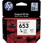 HP 653 TRI-COLOR ORIGINAL INK