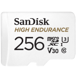 SanDisk High Endurance Scheda di memoria flash (adattatore da microSDXC a SD in dotazione) - 256 GB - Video Class V30 / UHS-I U3 / Class10 - UHS-I microSDXC