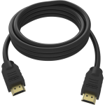 VISION Professional installation-grade HDMI cable - 4K - HDMI version 2.0 - gold plated connectors - ethernet - HDMI (M) to HDMI (M) - outer diameter 7.3 mm - 28 AWG - 1 m - black