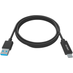 VISION Professional installation-grade USB-C to USB-A cable - bandwidth 5 gbit/s - supports 3A charging current - USB-C 3.1 (M) to USB-A 3.0 (M) - outer diameter 4.0 mm - 22+30 AWG - 1 m - black
