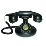 TELEFONO DA TAVOLO BRONDI VINTAGE 10 STILE VINTAGE CON CAVI IN TESSUTO NERO