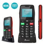 CELLULARE SENIOR EASYTECK T200 1,8" BASE INCLUSA RED