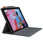 Logitech Slim Folio - Custodia tastiera e carta - Bluetooth - QWERTZ - svizzera - grafite - per Apple 10.2-inch iPad (7^ generazione, 8^ generazione, 9^ generazione)