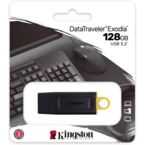 KINGSTON PENDRIVE USB-A 3.2 128GB DTX/128GB NERO/GIALLO