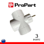 ProPart Adattatore triplo 3 pos Schuko spina Schuko 16A polybag