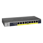 NETGEAR GS108PP Switch Unmanaged Ethernet PoE+, 8 porte PoE+ Gigabit con budget energetico totale123W espandibile, Desktop/Rackmount