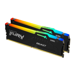 Kingston FURY Beast RGB - DDR5 - kit - 32 GB: 2 x 16 GB - DIMM 288-PIN - 6000 MHz / PC5-48000 - CL36 - 1.35 V - senza buffer - on-die ECC - nero