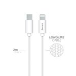 CAVI CAVO TYPE-C \ LIGHTNING 20W 2 MT. FABRIC WHITE