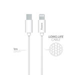 CAVI CAVO TYPE-C \ LIGHTNING 20W 1 MT. FABRIC WHITE