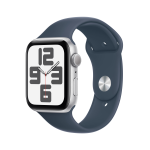 Apple Watch SE 2023 GPS 44mm Cassa in alluminio argento - Cinturino sport blu tempesta - M/L
