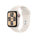 Apple Watch SE (GPS + Cellular) - 2ª generazione - 40 mm - starlight aluminum - smartwatch con fascia sportiva - fluoroelastomero - starlight - dimensione della fascia: M/L - 32 GB - LTE, Wi-Fi 4, Bluetooth - 4G - 27.8 g