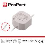 BIANCO ALIMENTATORE IP67 12V 20W 1.67A SIZE:59*59*28MM