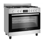 BEKO CUCINA A GAS 5 BRUCI.FORNOELET.VENT.66LT 90X60 INOX BGM11226EX