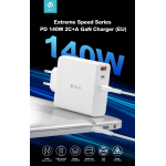 DEVIA CARICA BATTERIE PD DA 140 WATT GAN 2 USCITE TIPO-C ED UNA USB A