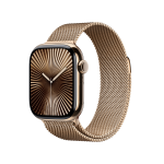 APPLE WATCH SERIES 10 GPS + CELLULAR 42MM CASSA TITANIO ORO CON ORO MILANESE LOOP