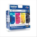 BROTHER LC1100VALBP PACK CARTUCCE NERO+CIANO+MAGENTA+GIALLO PER STAMPANTI BROTHER INK JET