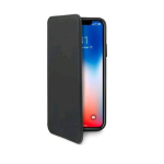 CELLY iPHONE X/XS CUSTODIA AGENDA CON FINITURA SOFT TOUCH ED EFFETTO OPACO NERO