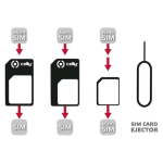 CELLY KIT ADATTATORI UNIVERSALI DA MICRO SIM A SIM, DA NANO SIM A SIM CARD E DA NANO SIM A MICRO SIM