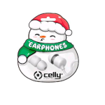 CELLY WIRED EARPHONE XMAS SNOW AURICOLARI JACK 3.5 MM BIANCO