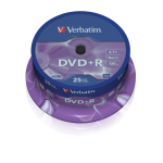 VERBATIM DVD+R 4 7GB 16X SPINDLE 25 PZ