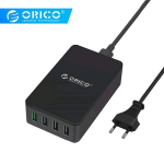 Orico QSE-5U-EU-BK Caricabatteria da Rete 40W 4*USB 5V - 1*USB 12V QC 2.0 Nero