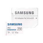 SAMSUNG PRO ENDURANCE MICROSDXC 256GB U3 V30 CLASSE 10 CON ADATTATORE BIANCO