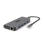 HAMLET PD200 DOCKING STATION DA USB-C A 3 xUSB 3.0 1xRJ45 LAN 1xHDMI 1xUSB-C ALIMENTAZIONE POWER DELIVERY 87 WATT GREY