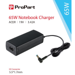 PROPART ALIMENTATORE NOTEBOOK ACER 65W