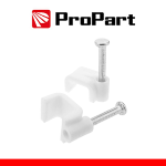 PROPART CHIODINI CON FERMACAVO TONDO 5MM BIANCO 100PZ