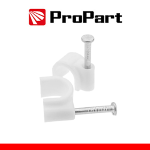 PROPART CHIODINI CON FERMACAVO TONDO 6MM BIANCO 100PZ