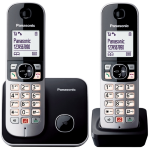 CORDLESS PANASONIC KX-TG6852JTB TELEFONO DECT IDENTIFICATORE DI CHIAMATA NERO GRIGIO