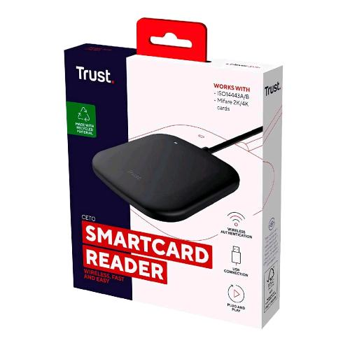 ADGroup  260934 - TRUST CETO LETTORE SMART CARD CONTACTLESS CIE 3.0 LETTORE  CARTA IDENTITÀ ELETTRONICA USB NFC READER ISO 14443 TIPO A TIPO B E CARD  MIFARE 1K&4K DNI 3.0 BLACK - TRUST