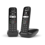 CORDLESS GIGASET AS690 DUO TELEFONO ANALOGICO DECT IDENTIFICATORE DI CHIAMATA NERO