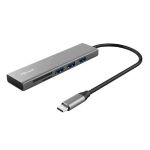 TRUST HALYX FAST HUB USB-C A USB 3.2 CON CARD READER MICROSD SD SDHC SDXC ALLUMINIO