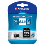 VERBATIM MICRO SD XC 64GB CLASSE 10 CON ADATTATORE SD
