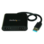 STARTECH USB32HD2 ADATATTORE USB A DUAL HDMI USB 3.0 A HDMI CONVERTITORE USB A DOPPIA USCITA HDMI 4K NERO