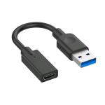 HAMLET XADU3-UCF01 ADATTATORE USB-A 3.0 MASCHIO A USB-C FEMMINA 10 CM NERO