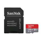 SANDISK ULTRA MEMORY CARD MICROSD XC 128GB A1 U1 CLASSE 10 CON ADATTATORE ROSSO GRIGIO