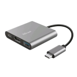 TRUST DALYX ADATTATORE USB-C MULTIPORTA 3-IN-1 PORTA HDMI USB-C PD USB-A GRIGIO