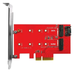 ADATTATORE ATLANTIS A06-M2-DUAL-P4 per install. su PC un SSD M.2/NVME o M.2/SATA dim: 80,60,42,30mm su slot PCIe-4/8/16x